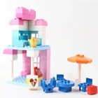 Детский конструктор сделай сам для девочек, розовый дом большого размера, аксессуары для покупок в торговых центрах, совместим с игрушками, подарок для детей