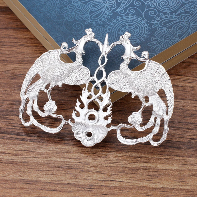 Лист из сплава с двумя птицами Феникс 5 шт./лот 45*56 мм DIY ювелирные