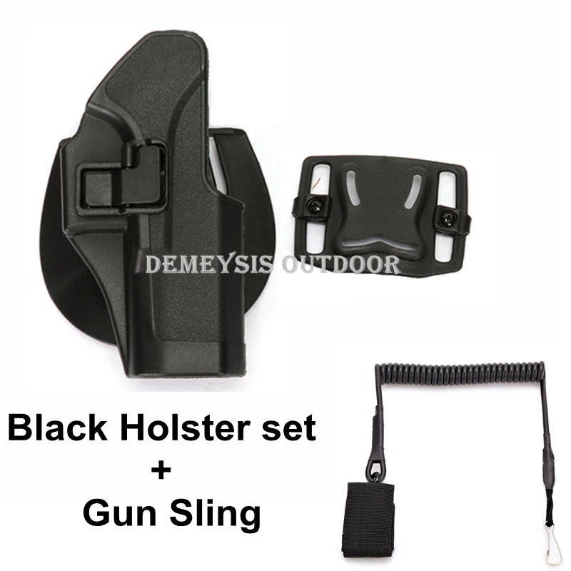 bk holster sling Высокое качество Glock пистолет поясная кобура Чехол тактический поясной пистолет кобура для Glock 17 19 23 32 36 поясной пистолетный чехол Аксессуары - Цвет: bk holster sling