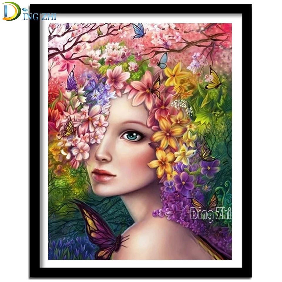 3D Алмазная вышивка Лидер продаж домашнее искусство постер с бабочкой женщиной