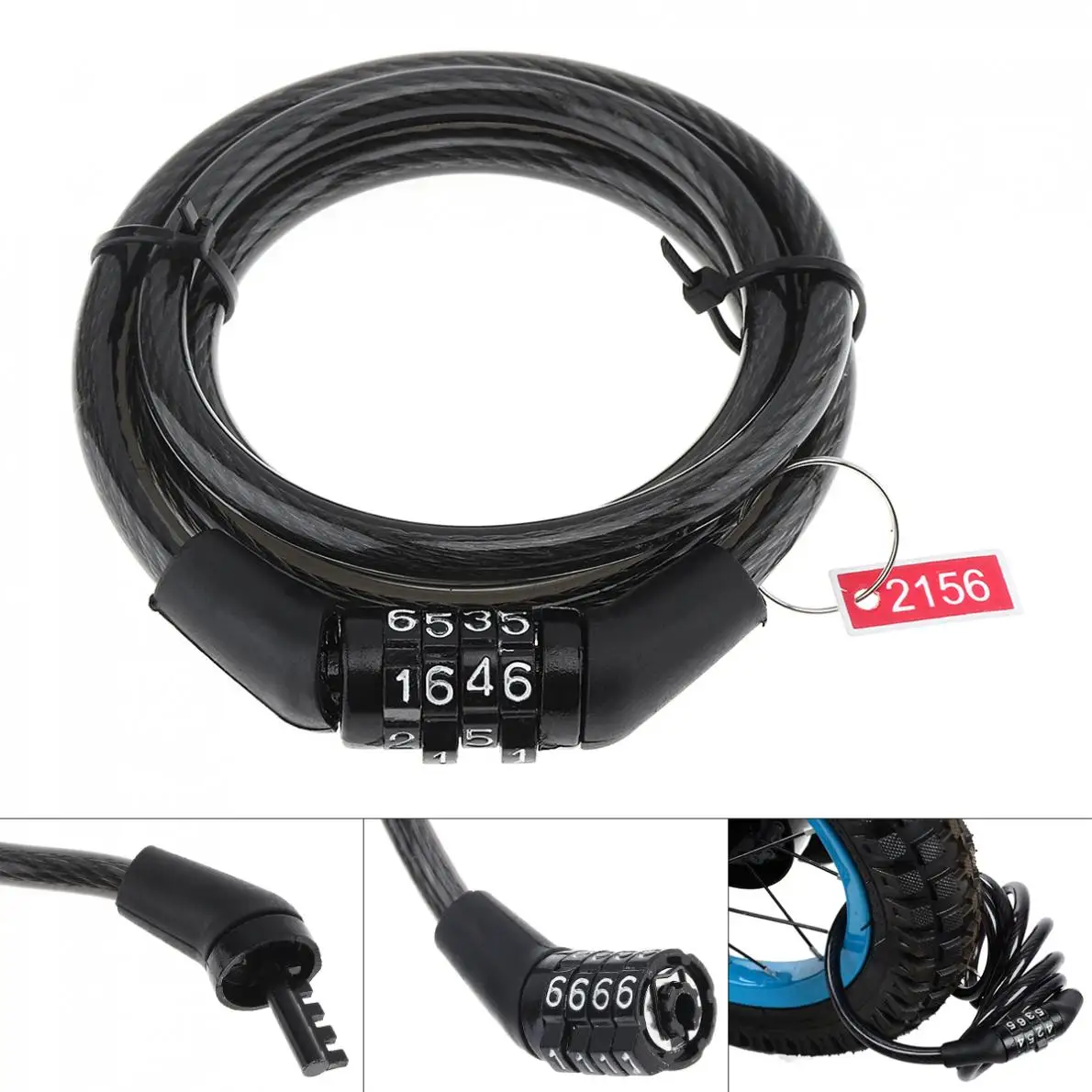 

Bicycle Lock Code Password Bike Combination Lock Bike Cable Lock Security Coded Steel Wiring Bicycle Safety Lock