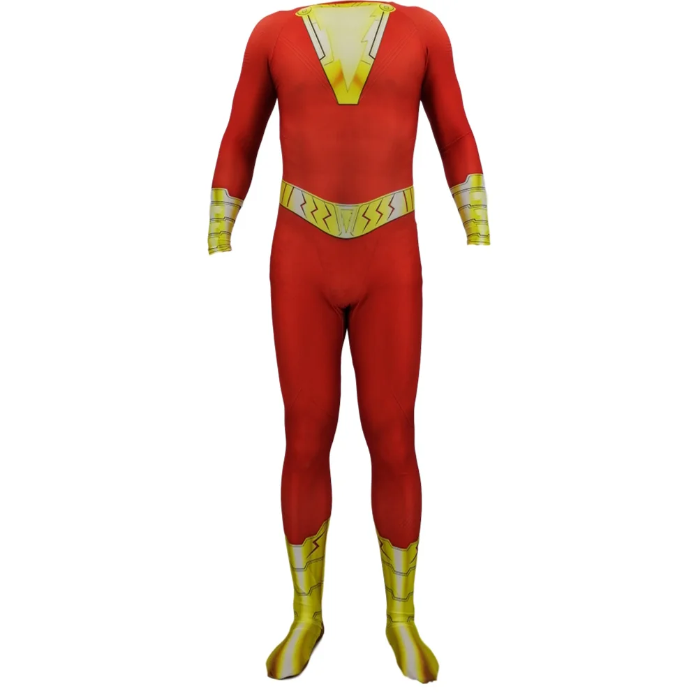 Костюм для косплея Shazam с 3D принтом костюм капитана зентай костюмированной вечеринки костюмы на Хэллоуин