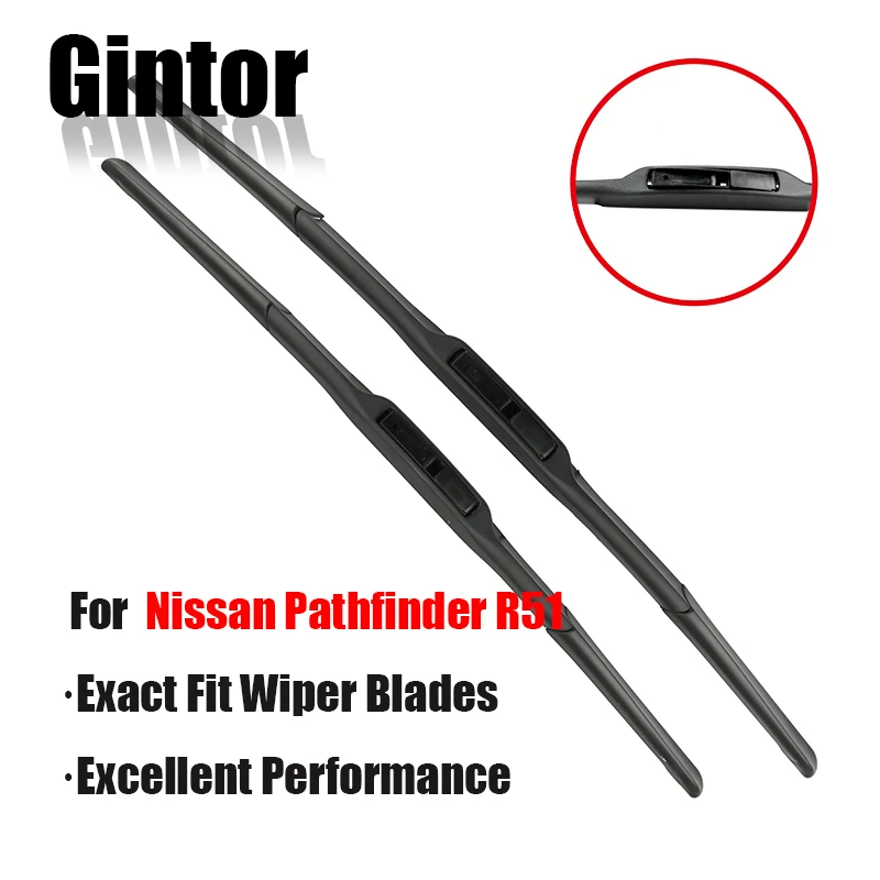 

Gintor AUTO Car Wiper LHD Front Wiper Blades For Nissan Pathfinder R51 2005 - 2012 Windshield Windscreen Front Window 24"+18"