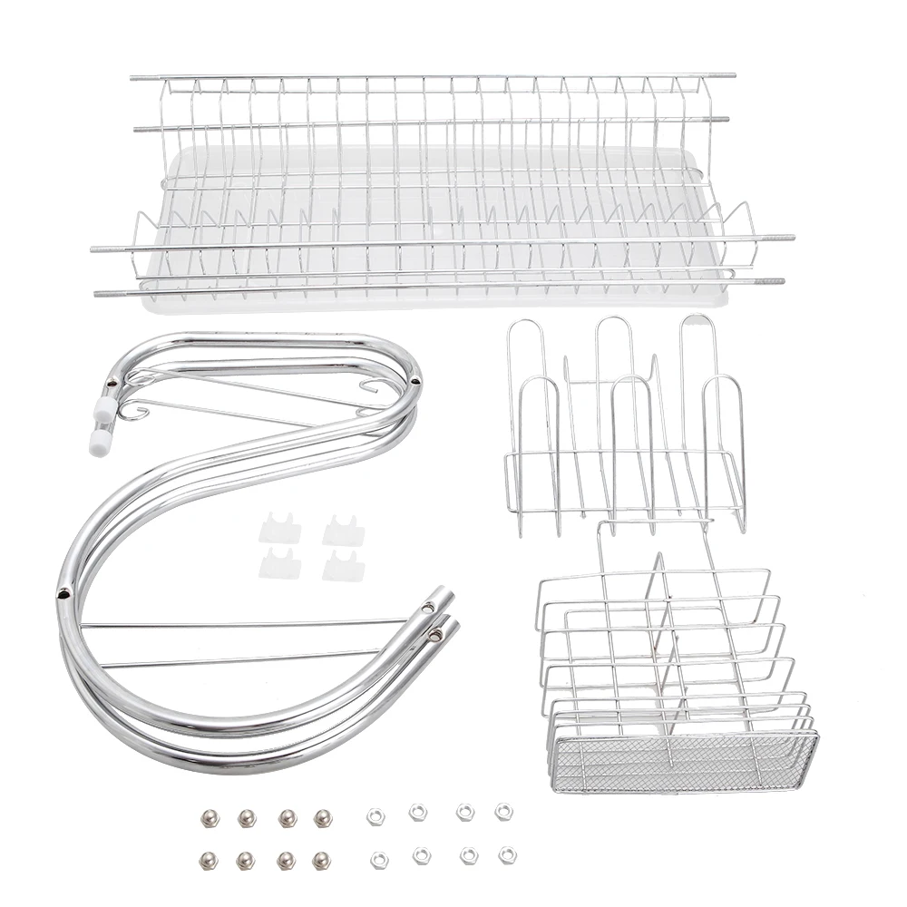 

Multifunctional S-shaped Dual Layers Bowls & Dishes & Chopsticks & Spoons Collection Shelf Dish Drainer WWO66