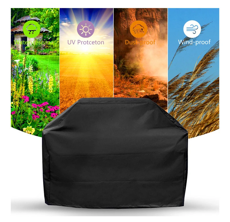 

BBQ Cover Heavy Dust Waterproof Outdoor Grill Large Small Round Covers Barbeque Weber Anti Rain Gas Charcoal Electric Barbacoa