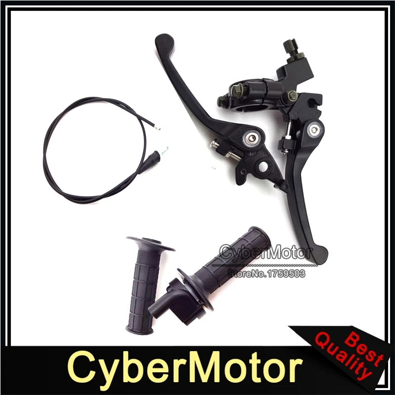 Тормозной рычаг сцепления + ручки дроссельной заслонки черный кабель для 50cc 70cc 90cc