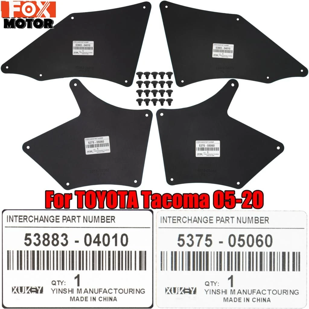 

For Toyota Tacoma 05-20 Mud Flaps Splash Guards Mudflaps Fender Liners Shield Seal 5375-05060 537505060 53883-04010 5388304010