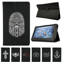 tablet case for fire 7 hd8 678th hd10579th printed pu leather tablet scratch stand protective cover stylus