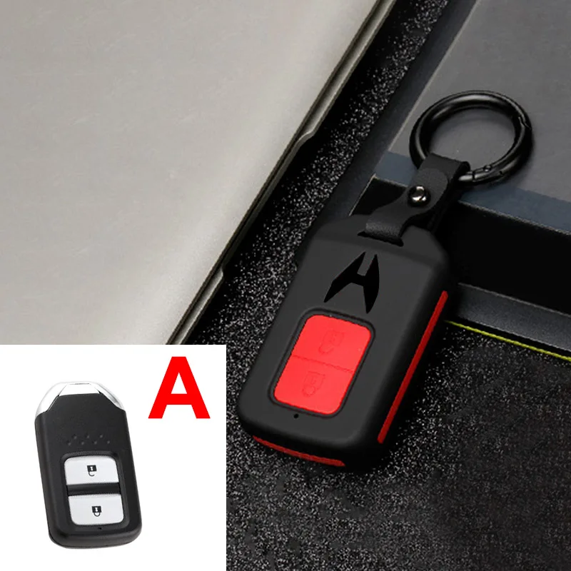 A Black ABS+ силиконовый для ключа автомобиля чехол для электронный контроллер дросселя для Honda Civic CRV HR-V HRV пилот соглашение о Одиссее 2013- удаленный смарт-ключ чехол - Название цвета: A Black