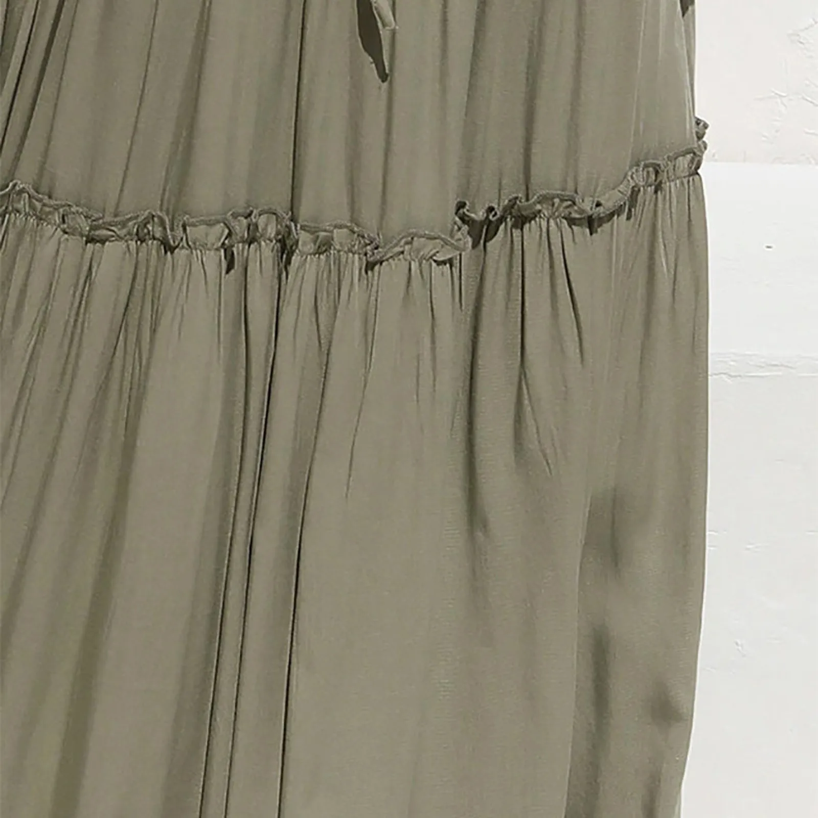 

Womail Women's Casual Fashion Solid Color Skirt Ruffles High Waist Lace-up Pleated Irregular Half-length Skirts Mujer Faldas