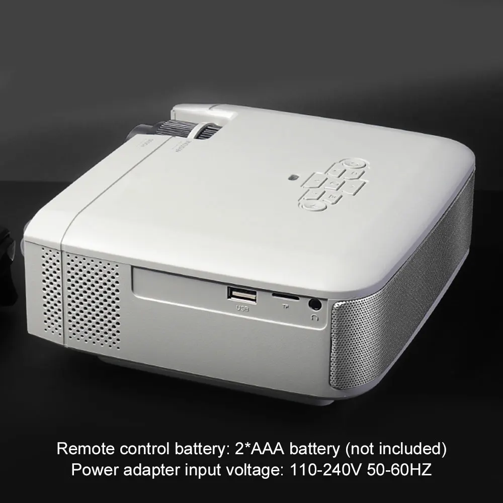 Светодиодный мини-проектор D40W, видеопроектор для домашнего кинотеатра. 1600 люмен, поддержка HD