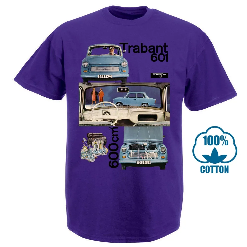 Фиолетовый Модная мужская Футболка Maglia Germania Est Comunismo Trabant Auto vintage Ddr s m l Xl Повседневная футболка - Цвет: Фиолетовый