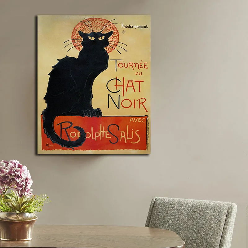 OUCAG черные кошки куадросы для дома холст картина Декор фотографии стеновое