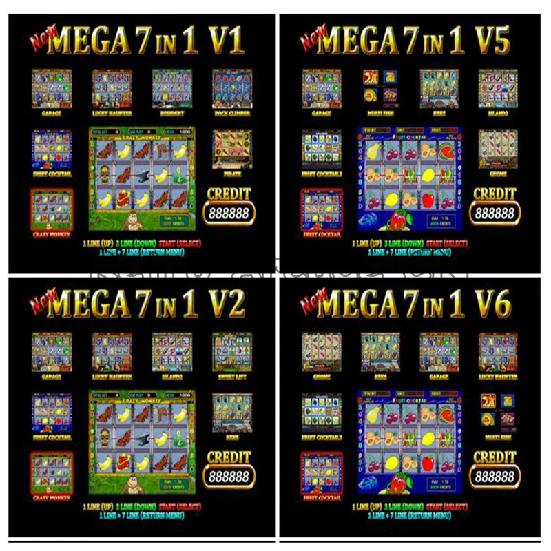 Slot game PCB New Mega 7 in 1 Fruit Cocktail Game Board Lucky Haunter for Arcade Casino Slot Game machine