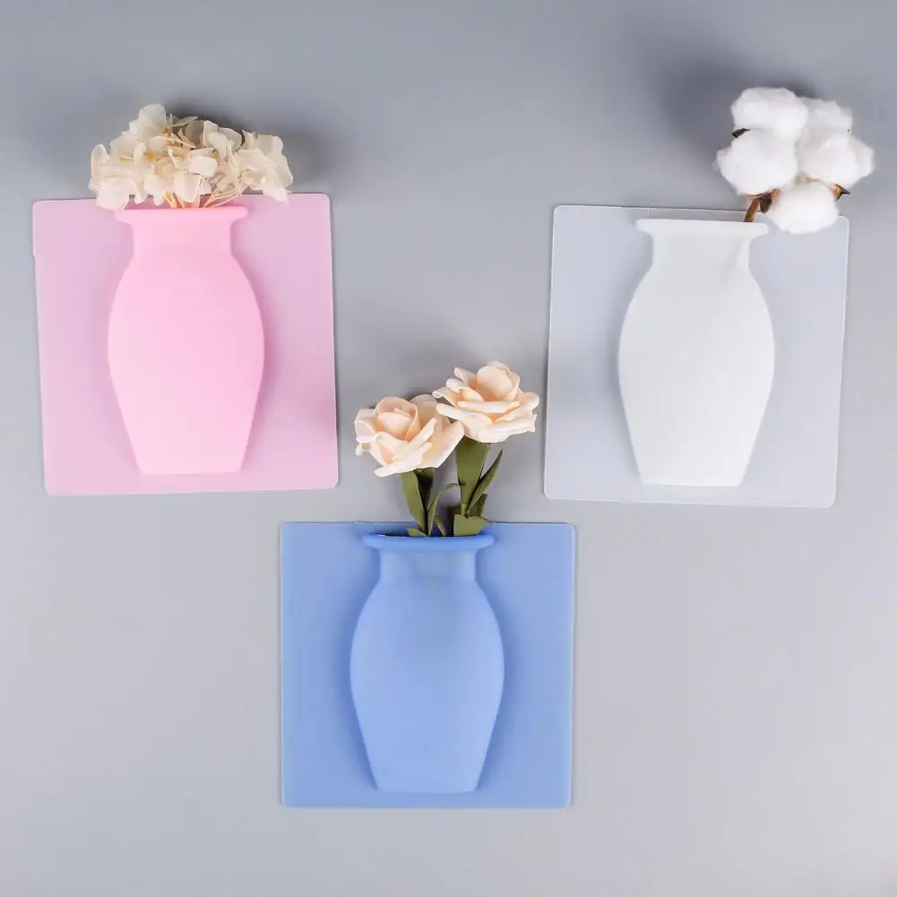 

Floral Vase Free Perforated Wall-mounted Silicone Easy to Install Sticker Vase Home Decor