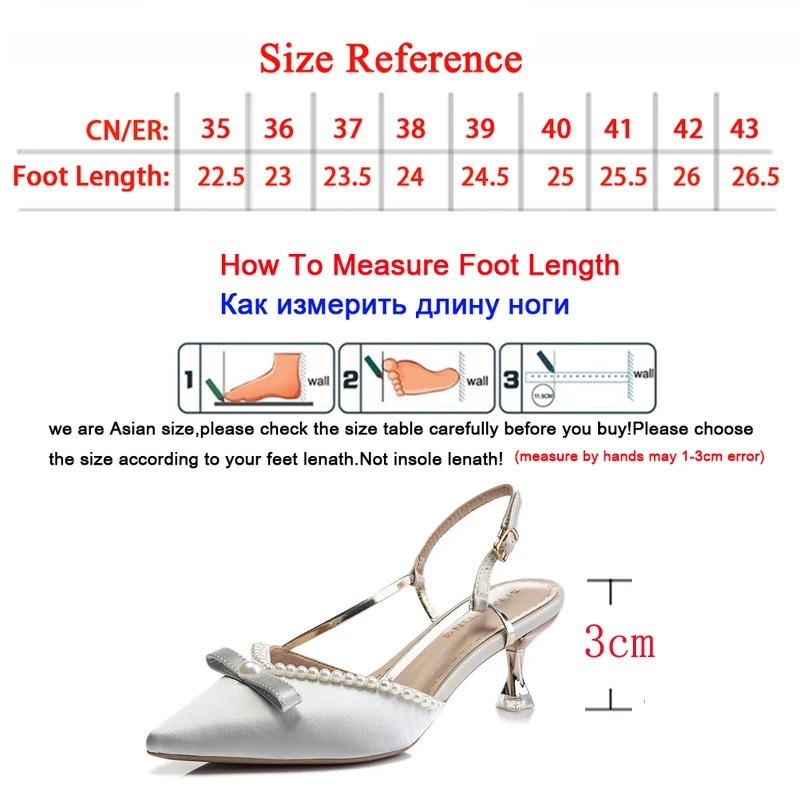 

Sweet Pearl bowknot Women Sandals Pointed Bag Toe Low Heel Slip-on Buckle Female Shoes Party Shoes Fine Heel Summer Ladies pumps
