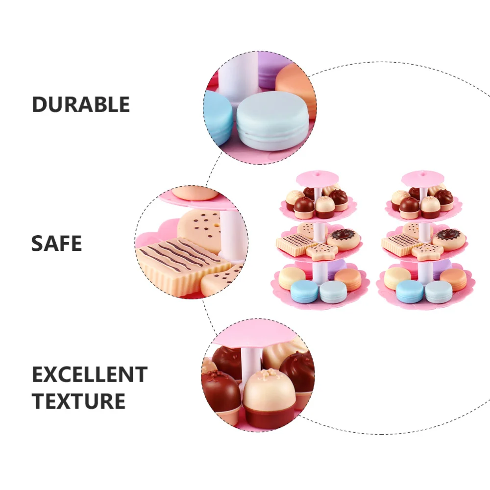 

2 Sets Kids Cartoon Birthday Cake Funny Simulation Dessert Model Plaything