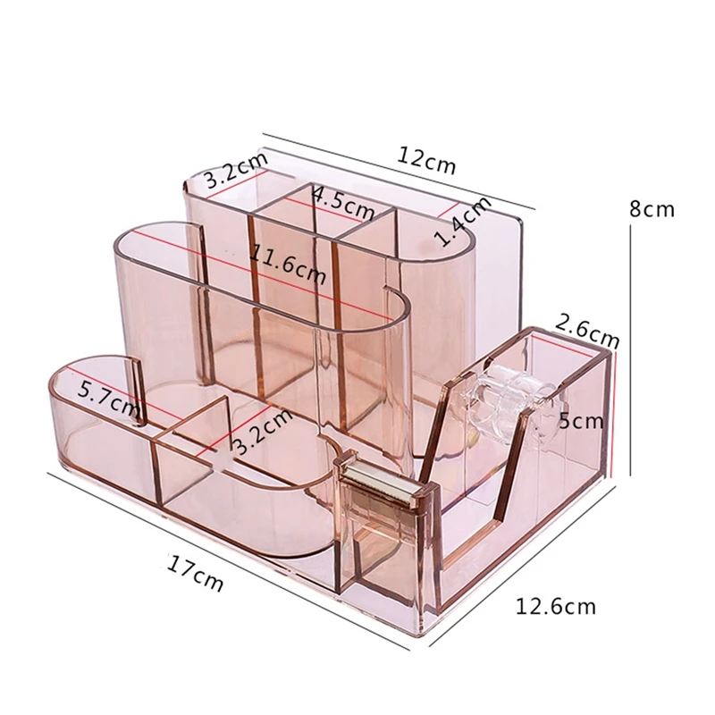 

Multifunction Pen Holder Square Pen Pencil Holder Book Stand Tape Dispenser Office Desktop Storage Box