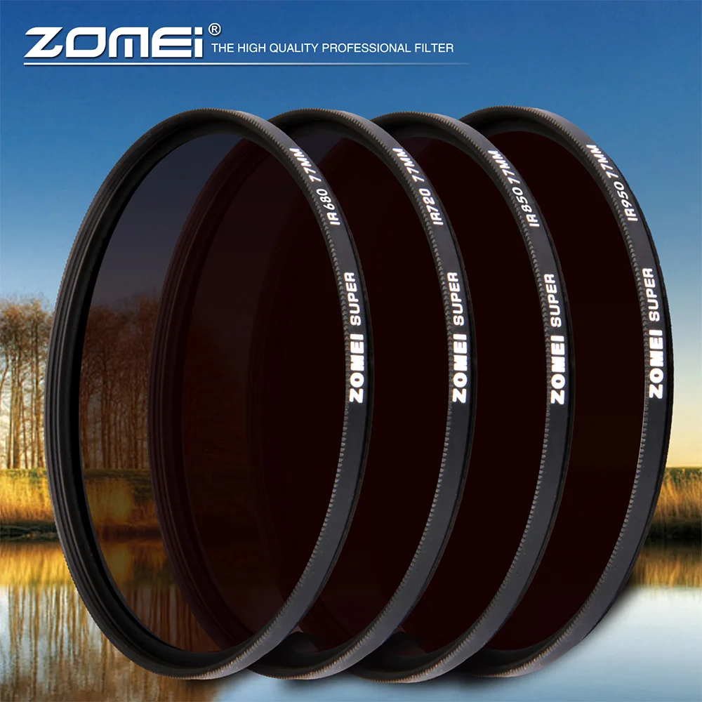 Инфракрасный ИК-фильтр Zomei 680nm 720nm 760nm 850nm 950nm ИК-фильтр 37 мм 49 мм 52 мм 58 мм 67 мм 72 мм 82 мм для объектива зеркальной камеры