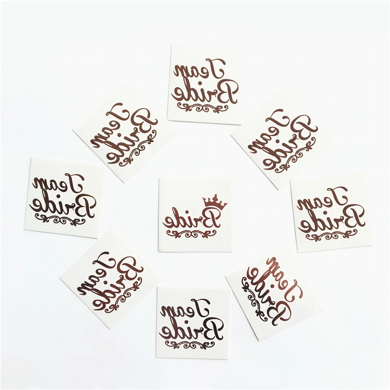 Девичник вечерние 20 штук Роза золотистые временные тату наклейки с надписью