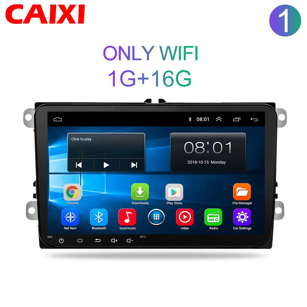 2 Din радио автомобиль Android 8,1 gps Мультимедиа для Volkswagen Skoda Octavia Golf 5 6 touran passat B6 Polo Tiguan Yeti Rapid Bora - Цвет: Cx-1G-16G-1