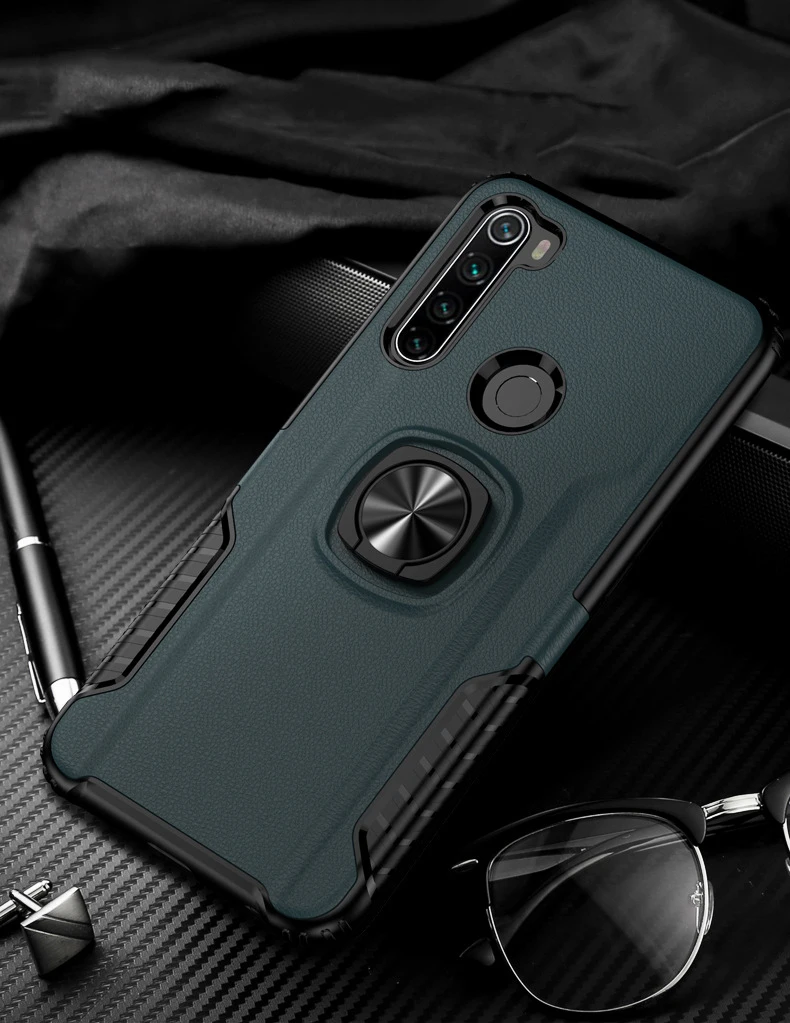 Ikrsses для Xiaomi Redmi Note 8 Pro Чехол автомобильный держатель Магнитный кронштейн Стенд чехол с кольцом для пальца для Redmi Note 7 анти-осенний чехол