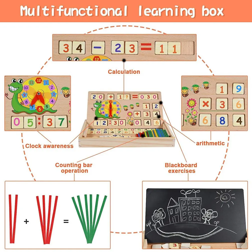 Обучающая деревянная доска с цифрами обучающая игрушка для детей Детский