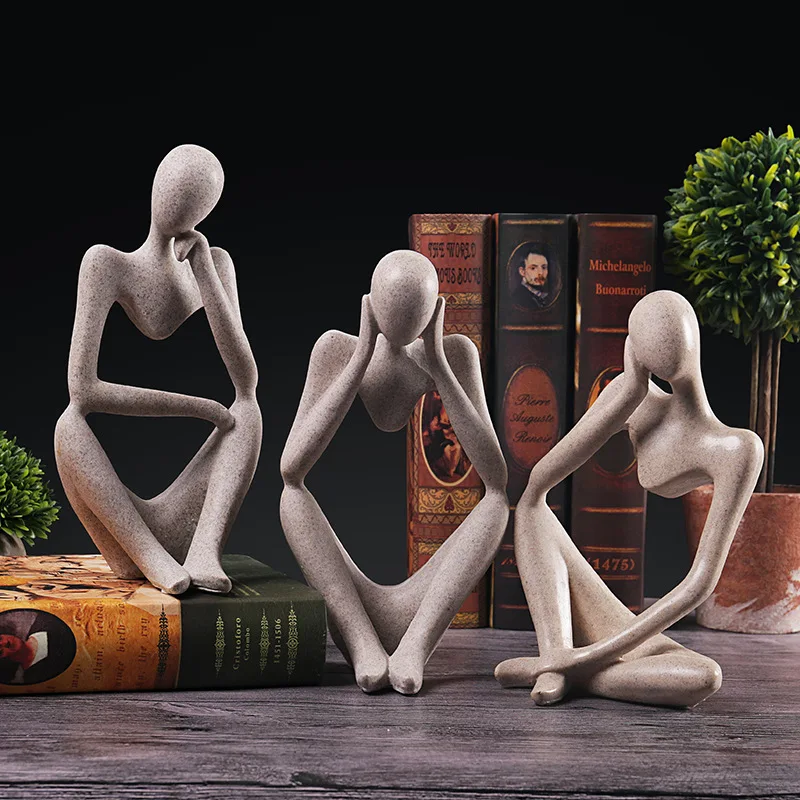 

Hot European Character Creative Sculpture Thinker Decoration Entrance Wine Cabinet Model Room Home Study Living Room Decoration