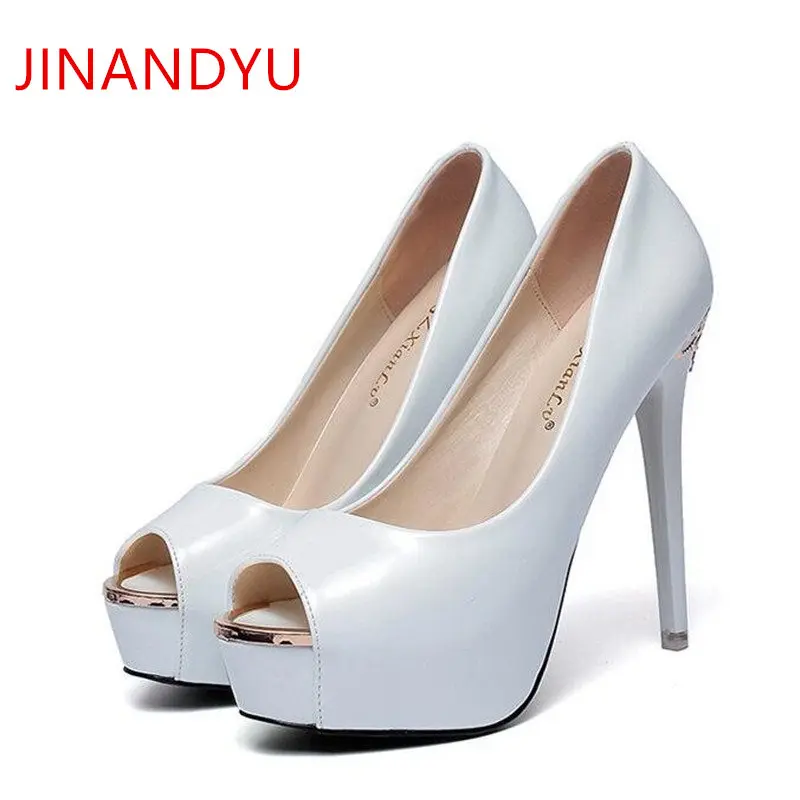 Сандалии женские на платформе и высоком каблуке 12 см Босоножки с открытым носком