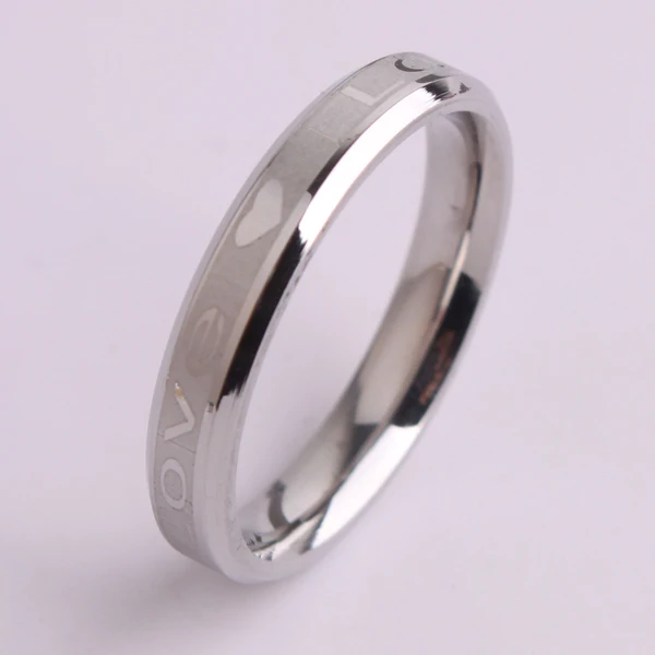 

Обручальные кольца 4 мм в ширину с сердечком 316L из нержавеющей стали, кольца на палец для женщин, оптовая продажа