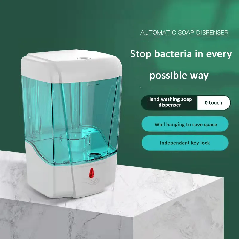 Dispositivo de lavado de manos automático sin contacto, dispensador de jabón de pared multifuncional de inducción inteligente, 700ML