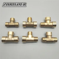pneumatic plumbing brass pipe fitting malefemale thread 18 14 38 12 bsp tee type copper fittings water oil gas adapter