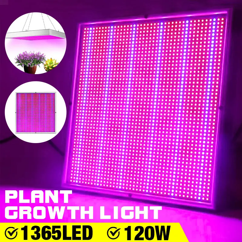 

120W 1365LED Indoor Grow Light Panel Full Spectrum Phyto Lamp For Flowers Lamp 110V 220V For Plants Leds Fitolamp Grow Tent