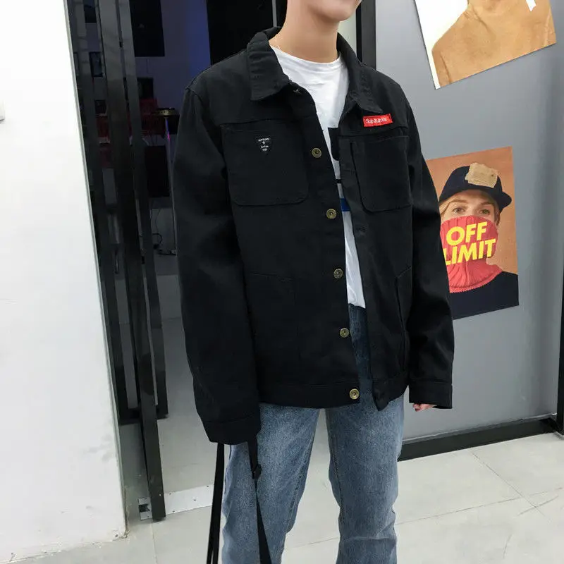 

2021 Spring and Autumn Denim Jacket Men 's Loose Fashion Casual Jacket