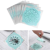 10pc disposable bathroom kitchen floor drain sticker hair filter waste sink strainer non woven fabric cleaning paper home supply