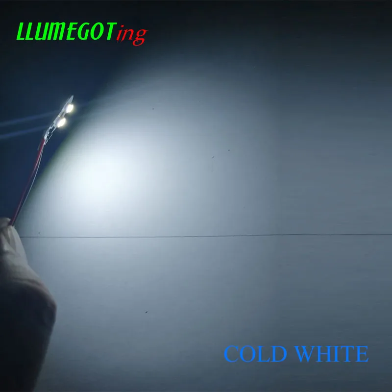 COLD WHITE 50 шт. панельные лампы с чипом 4x3528 SMD на плате, различные цвета, без полярности, AC DC, 6 в, 6,3 В, пинбол, игровая машина, светодиодные лампы - Испускаемый цвет: COLD WHITE