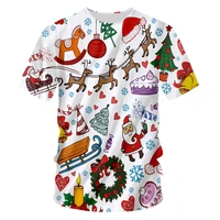 ifpd eu size 3d printed t shirts funny christmas elements xmas tshirt casual cartoon party short sleeve shirts plus size