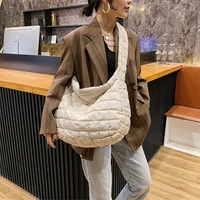 winter soft down bags large capacity shoulder bags for women brand designer ladies crossbody bag casual trending handbags female