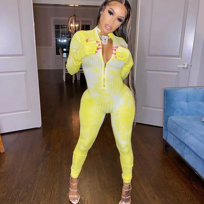 

Print jumpsuit women autumn 2020 Playsuit Sexy Bodysuit Long Sleeve Rompers Womens Jumpsuit Body Overalls Mono Mujer
