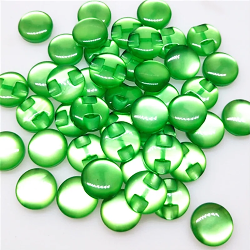 GREEN 30/100 шт./упак. Детская одежда Карамельный цвет Кошачий глаз каменная Кнопка/швейная много E0007 - Цвет: GREEN