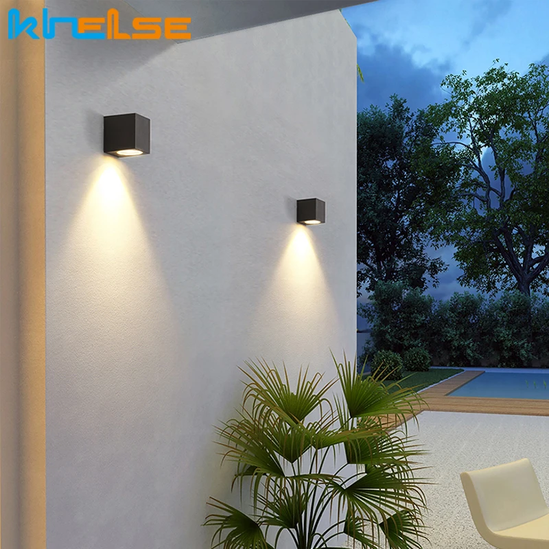 Светодиодный настенный светильник алюминиевый квадратный уличный