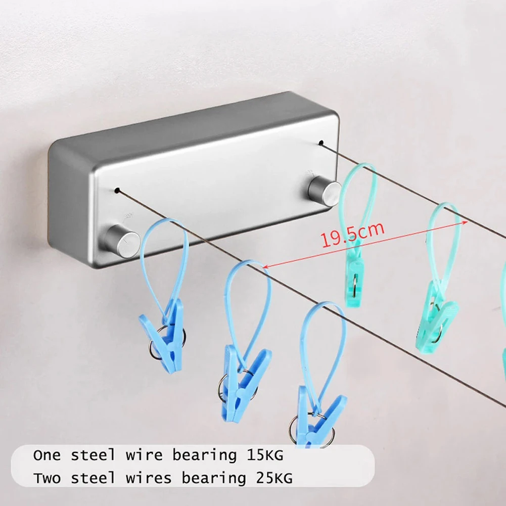 

Practical Clothesline Telescopic Stainless Drying String Laundry Hangers Invisible Rope Retractable Shower Room Supplies