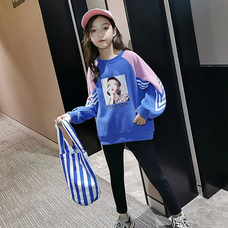 Осень 2019 модная семейная Одинаковая одежда толстовки Детские платья для девочек