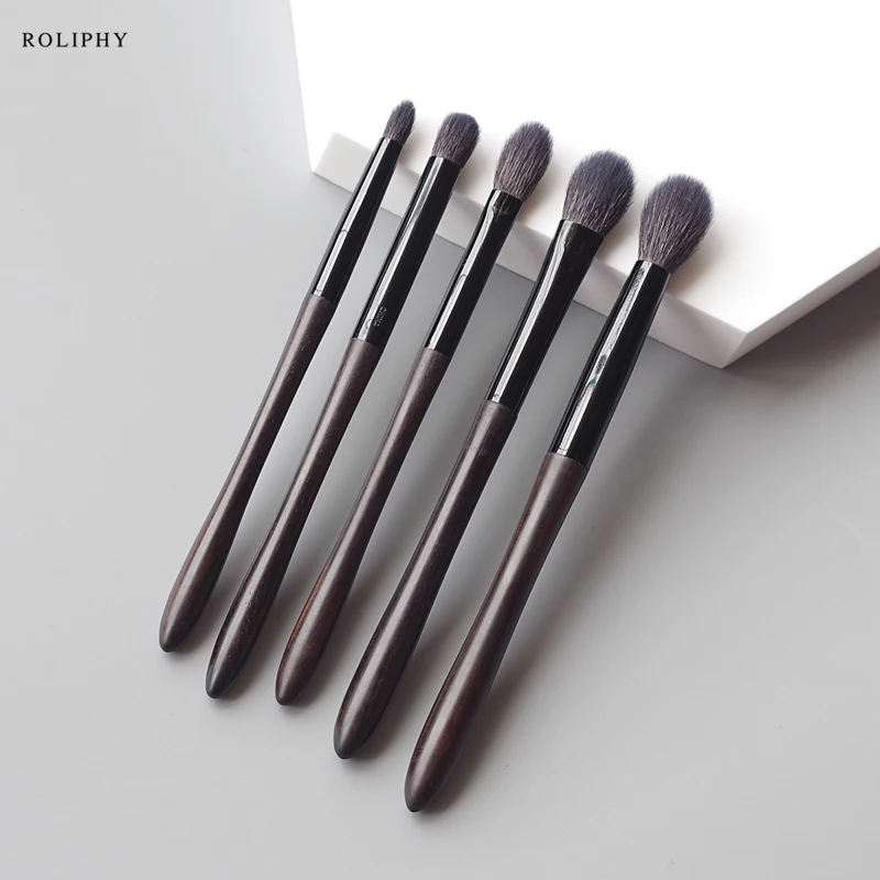 5 кистей для теней век из шерсти животных Профессиональные кисти макияжа глаз с