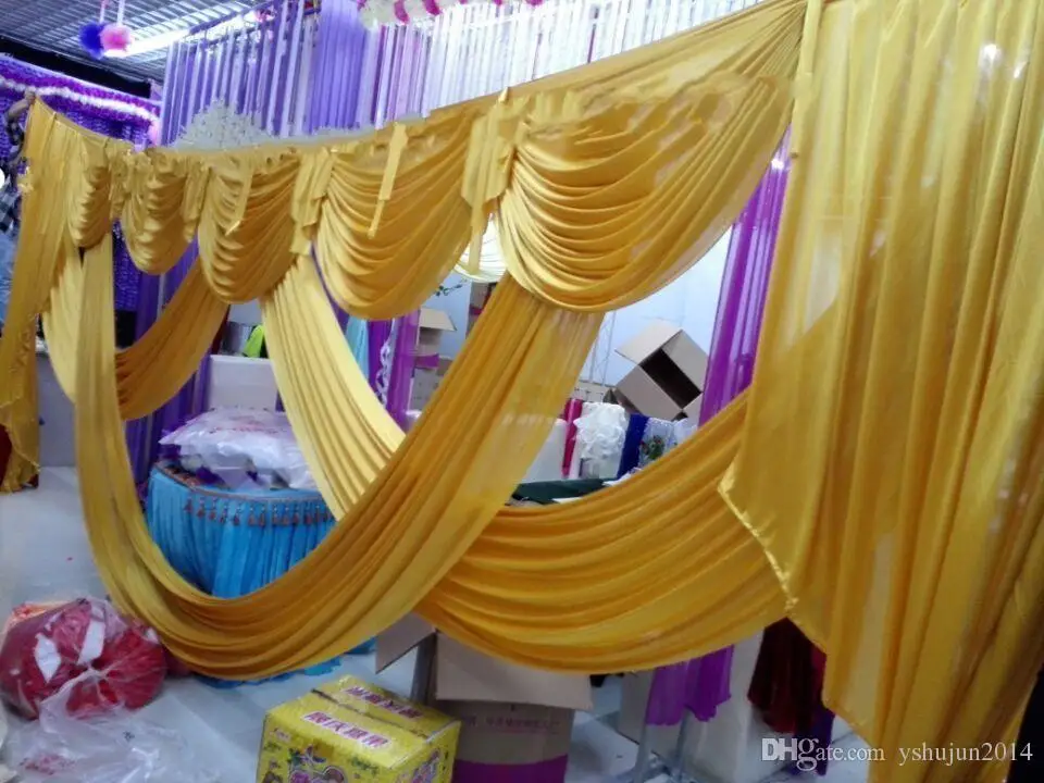

3*6m Wedding Decoration Backdrop With Swags Wedding&Banquet Background Curtain