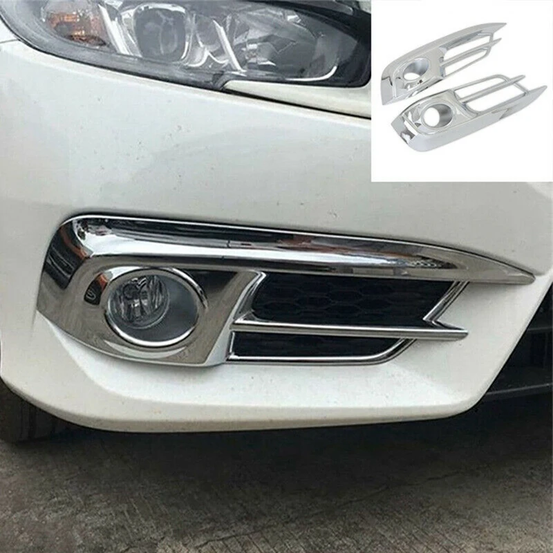 

AU05 -Front Bumper Fog Light Cover Trim Fog Lamp Grille for Honda Civic 10Th 2016 2017 2018 Silver