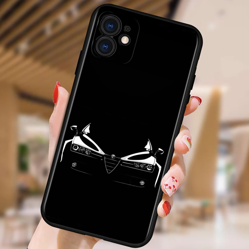 

Luxury Alfa Art Car For Apple iPhone 12 11 XS Pro Max Mini XR X 8 7 6 6S Plus 5 SE Black Phone Case