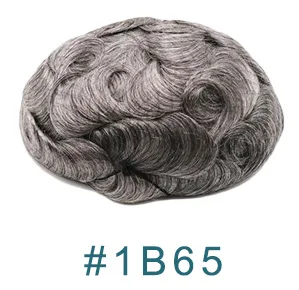 1B65 # Eversilky мужской парик все поли кожи замена волос системы Toupee натуральные человеческие волосы - Парик Цвет: 1B65 #