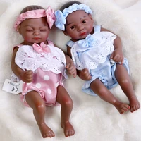 30cm african reborn baby doll sleeping black bebe doll summer dress full silicone bath play reborn bebe toys doll gift for kids
