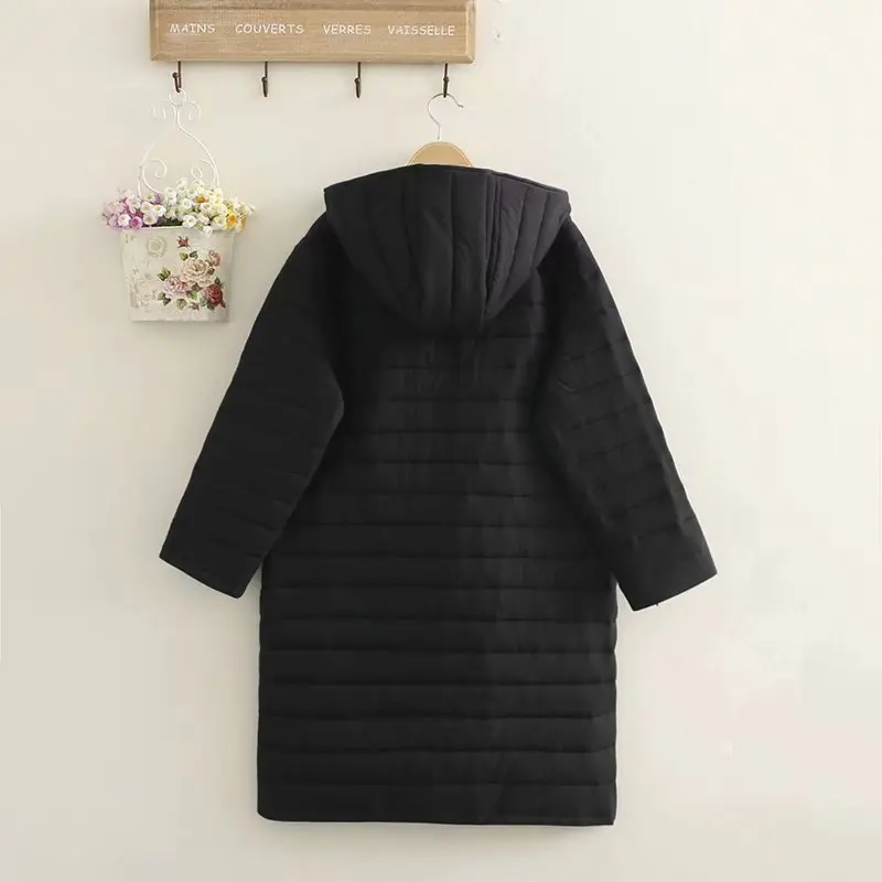 Женская зимняя куртка Повседневная парка с капюшоном длинное пальто карманами и